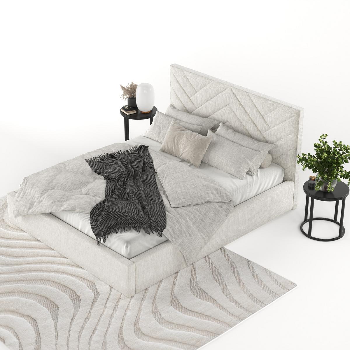 POLSTERBETT Arco 140/200 cm Beige im Inari Stoff - Beige/Schwarz, Holz/Holzwerkstoff (140/200cm) - AltaBeds