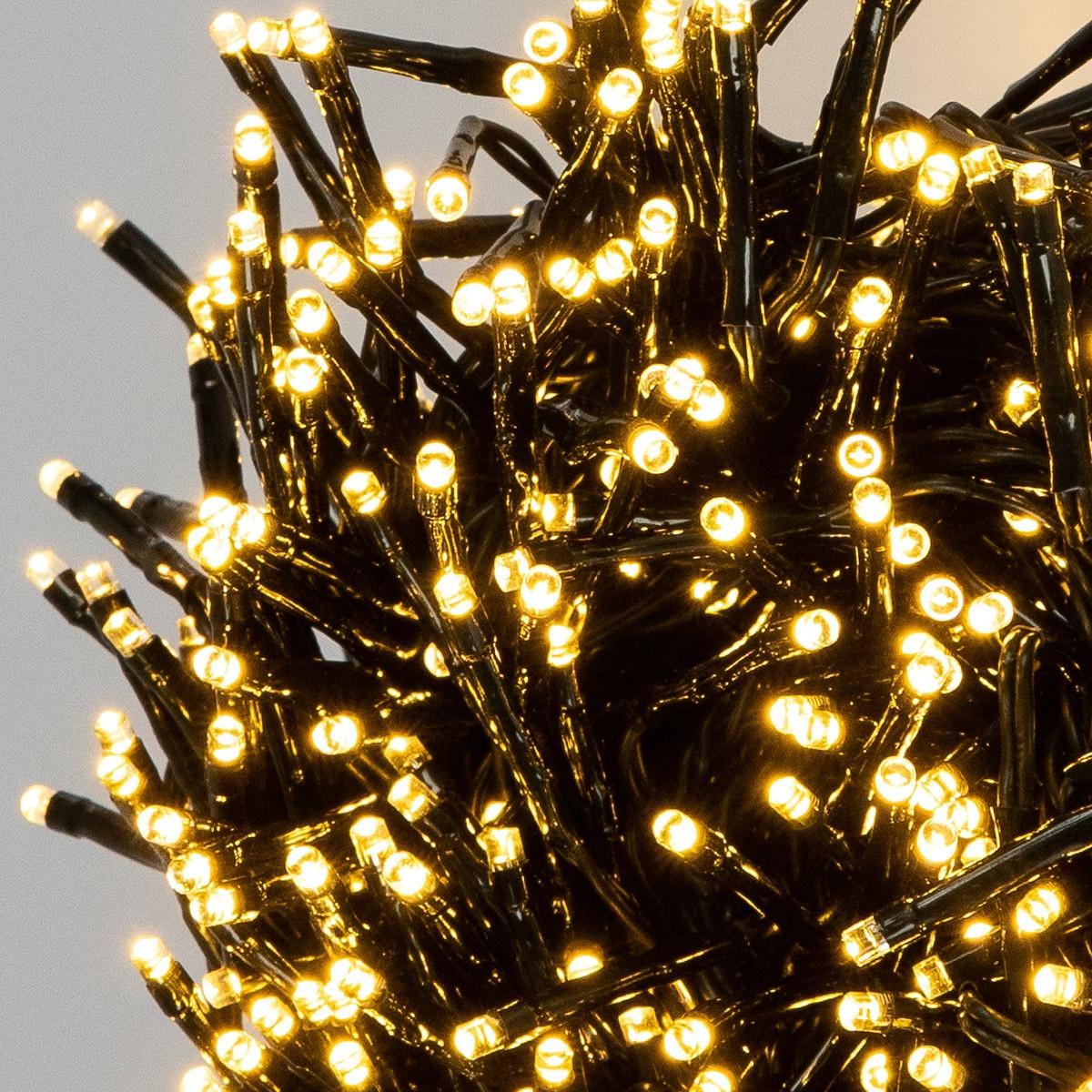 LED CLUSTER LICHTERKETTE 22m 3000 LEDs Warmweiß Wetterfest Innen/Außen - Schwarz, Kunststoff (2500cm) - ECD-Germany