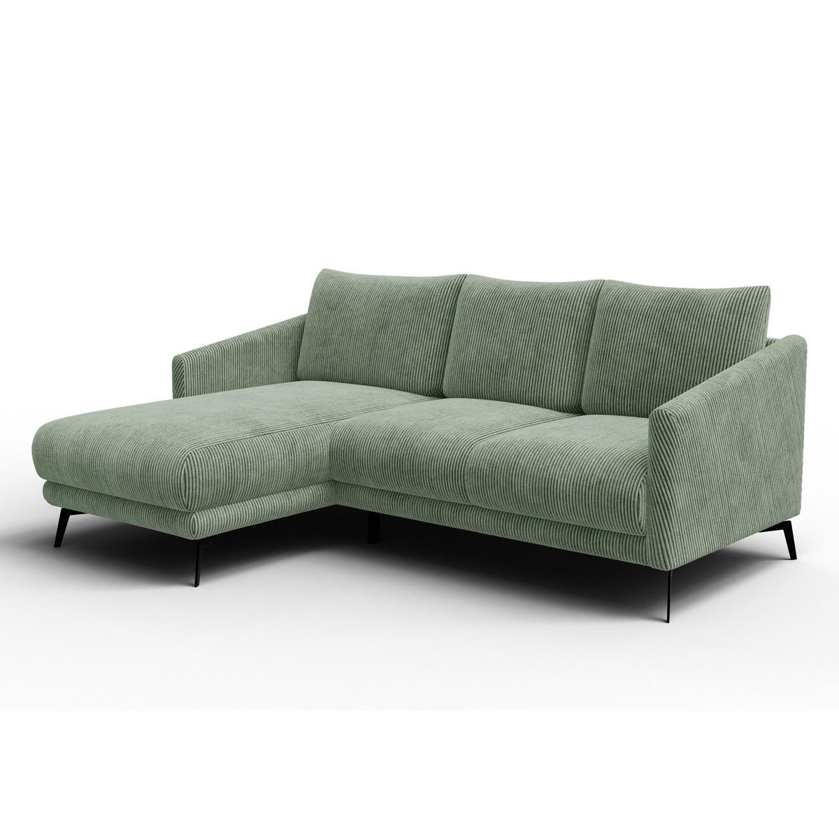 ECKSOFA VILT 3-Sitzer, mint - Schwarz/Mintgrün, Holzwerkstoff/Textil (221/156cm) - Wozimo