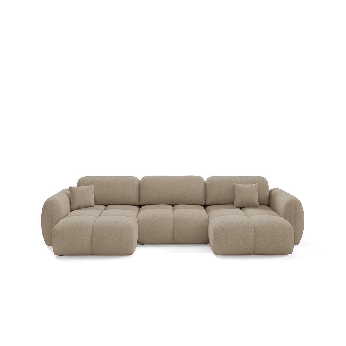 PANORAMASOFA Livio 4 Sitzplätze Beige - Beige, Holz (370/95/165cm) - Petits-meubles