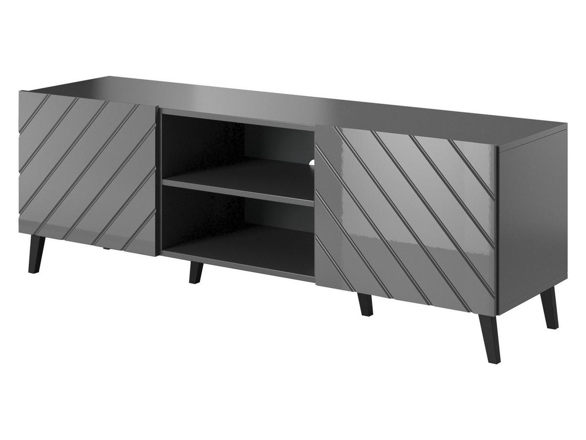 TV-LOWBOARD Abeto 150 - Graphitfarben/Schwarz, Holzwerkstoff/Kunststoff (150/52/42cm) - MIRJAN24