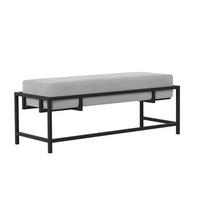 POLSTERBANK GLAM 100 cm Schwarz / Grau ,Metallgestell - Grau, Textil/Metall (100/45/35cm) - Idohome