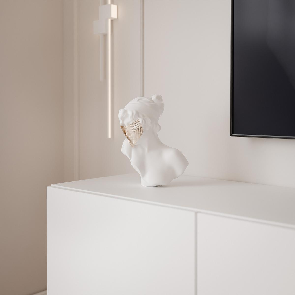 TV-LOWBOARD ANGEL V mit LED-Beleuchtung, 300 cm Weiß matt - Weiß, Holzwerkstoff (300/36/40cm) - Idohome