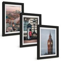 BILDER SET 3er Set - 20x30 cm Schwarzer Rahmen - London Bridge Guardian Big Ben - Schwarz, Kunststoff (20/30cm) - TULUP