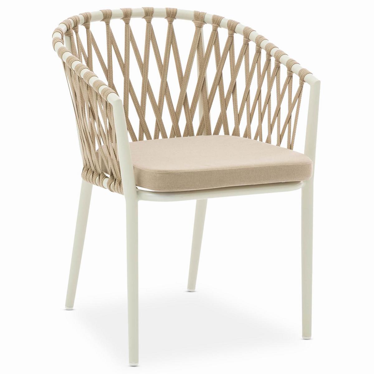 GARTENMÖBEL SET SUNNY 9er Set beige, weiß - Beige, Metall - IDIMEX