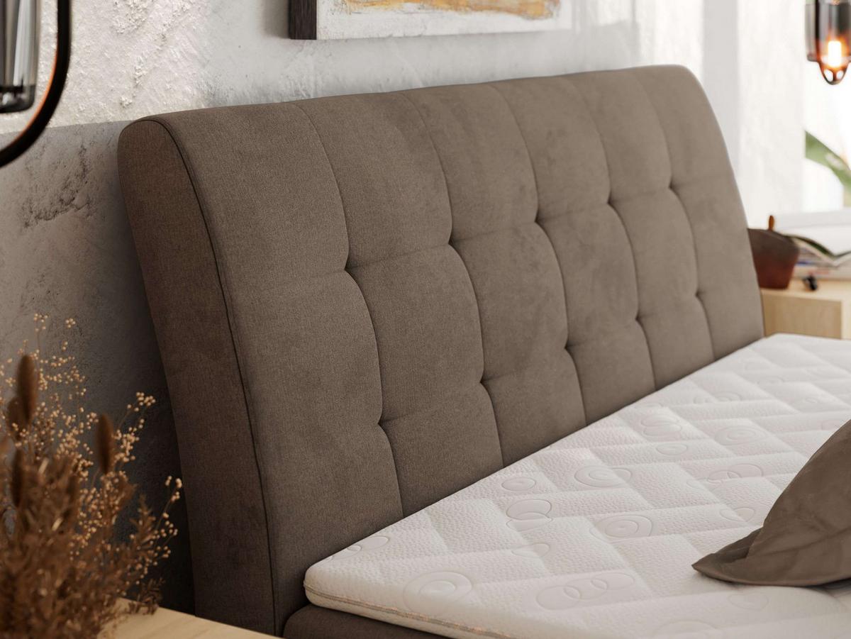 BOXBETT DAGOS 160/200 - Braun Velvet - H4 - Topper T25 - Braun, Textil (160/200cm) - MKS