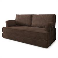 BETTSOFA SILAR aus Schaumstoff Kordstoff Braun Schlaffunktion - Braun, Textil (170/86/80cm) - MASSENO