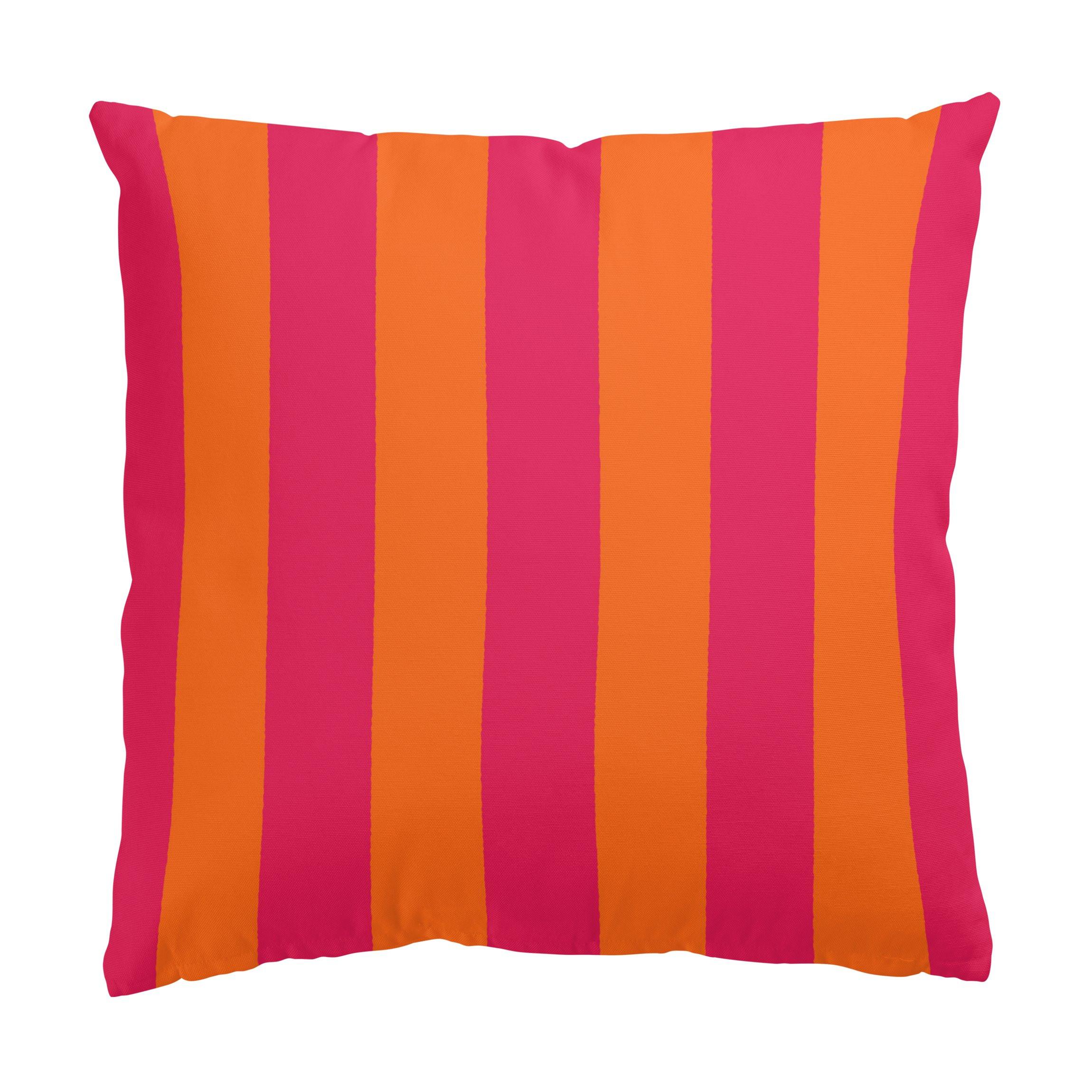 DEKOKISSEN PopArt Sommer Streifen Pink Orange 50/50 cm - Pink, Textil (50/50/10cm) - Bilderwelten