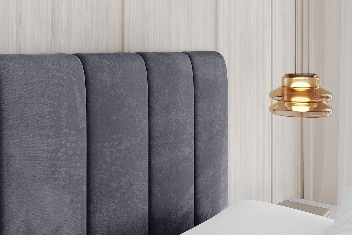 POLSTERBETT mit Bettkasten und Lattenrost, Bett mit Matratze H3/H4 - STERA 160x200 Dunkelgrau - Dunkelgrau, Holzwerkstoff/Textil (160/200cm) - ALTDECOR