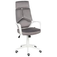 BÜROSTUHL Samtstoff Grau Delight - Grau, Textil (64/116/64cm) - Beliani