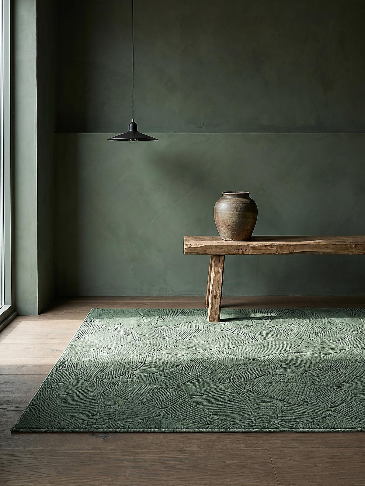 KURZFLORTEPPICH Antirutsch Abstrakt DALAR Polypropylen Waldgrün 120 x 160 cm - Grün, Textil (120/160cm) - KADIMA DESIGN