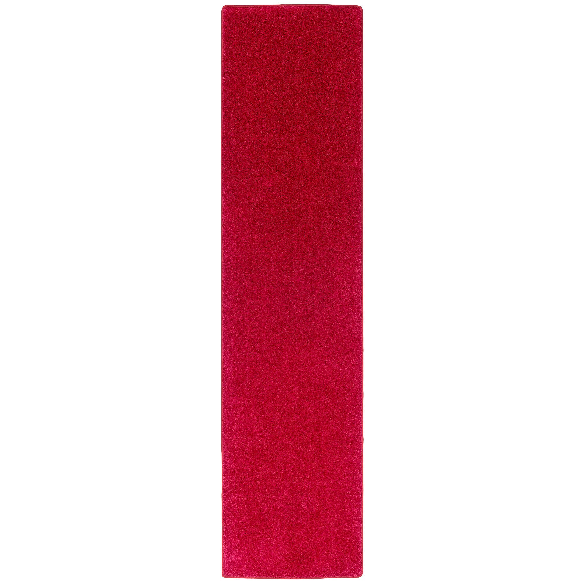 HOCHFLOR VELOURS TEPPICH LÄUFER MONA - Rot, Textil (80/160cm) - Snapstyle
