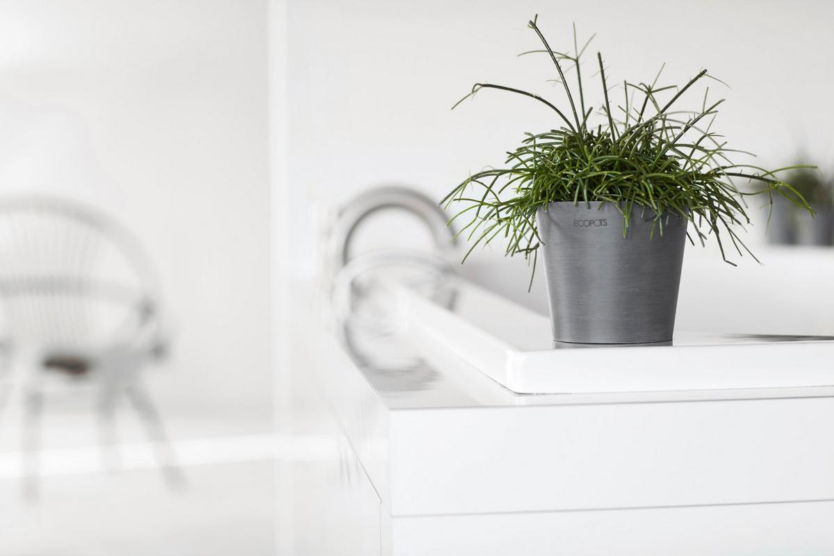 BLUMENTOPF Amsterdam 10,5/9,2 cm Grau - Grau, Kunststoff (10.5/9.2cm) - Ecopots