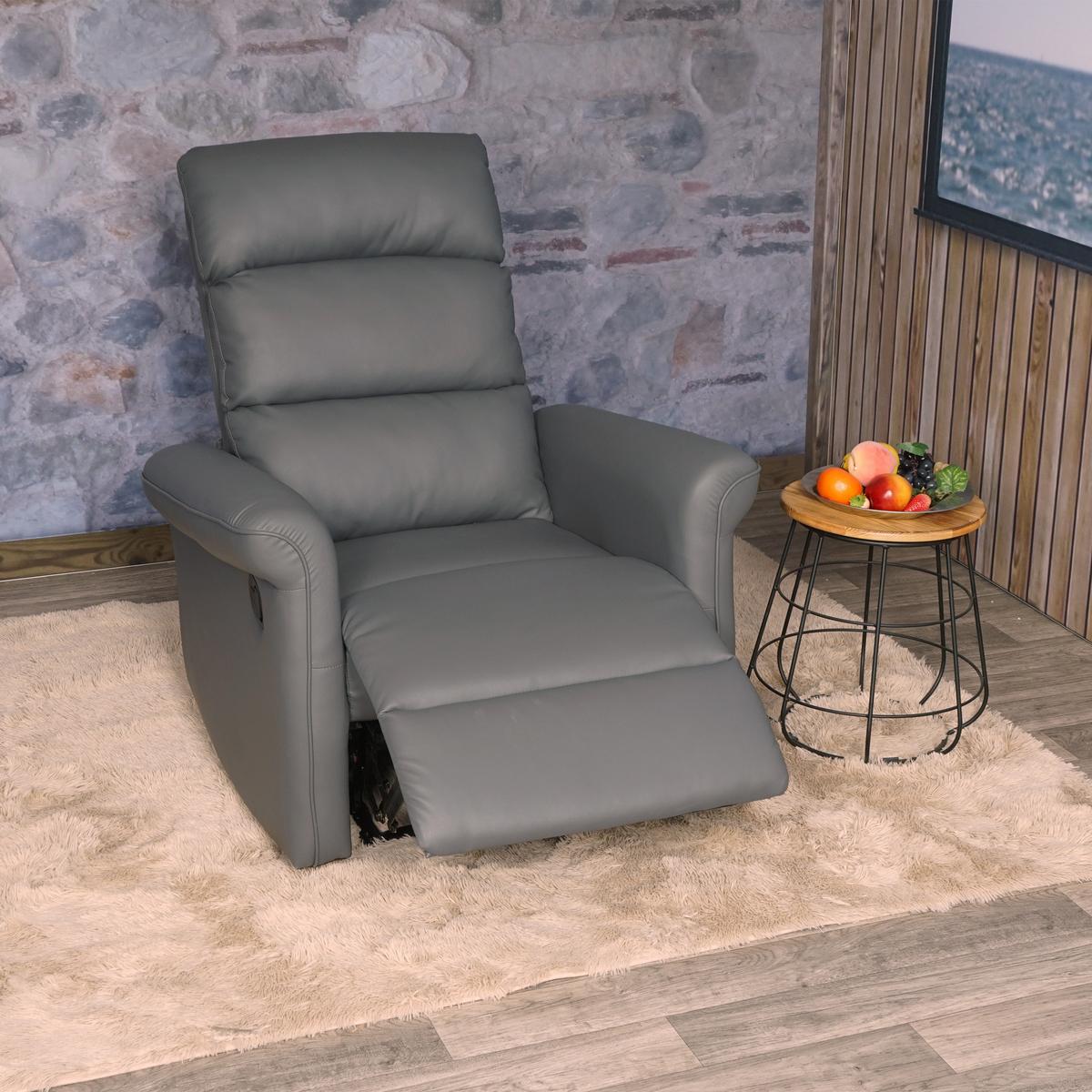 FERNSEHSESSEL Grau - Grau, Textil (84/104/90cm) - MCW