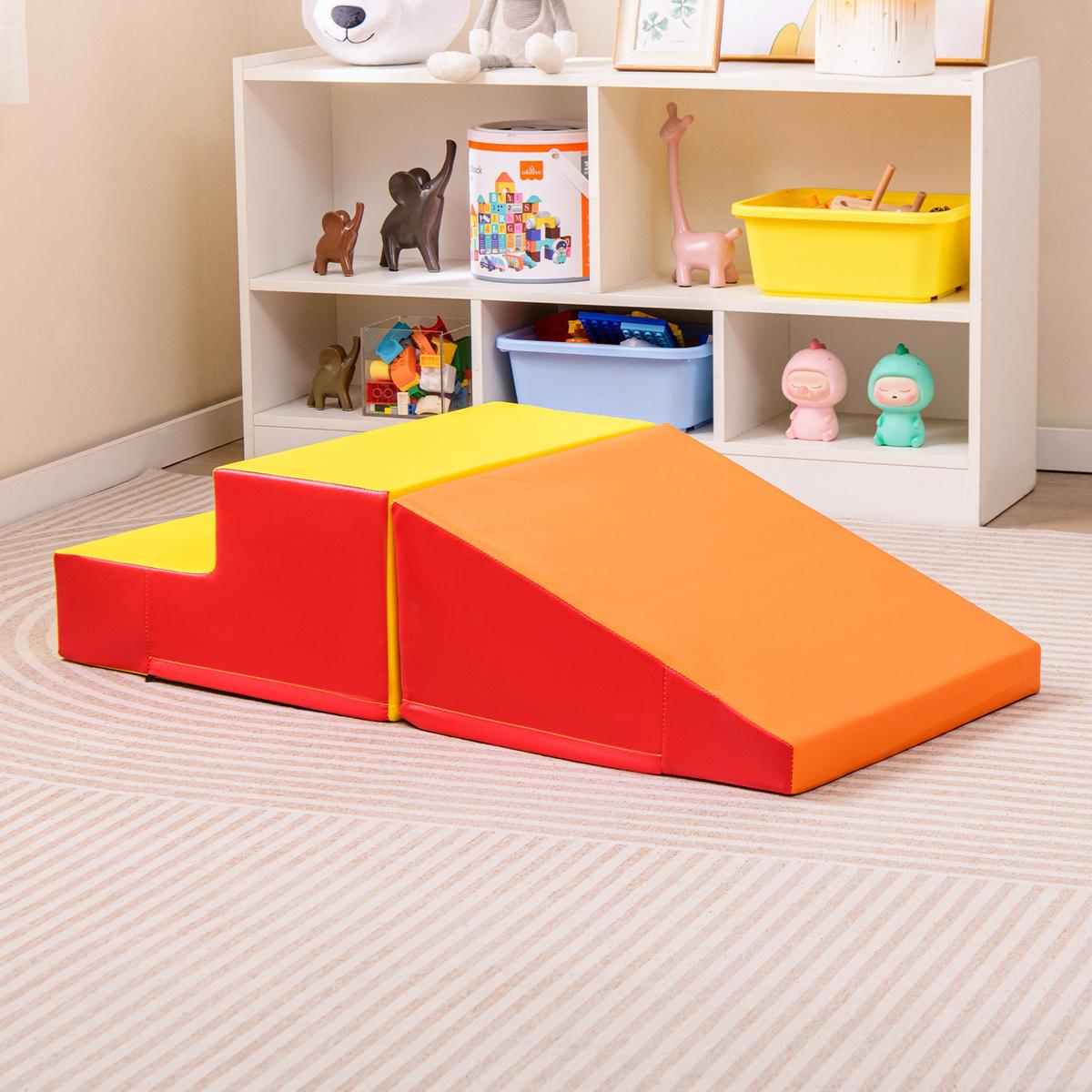 SOFTBAUSTEINE Orange (2er-Set) - Orange, Kunststoff (100/25/50cm) - COSTWAY