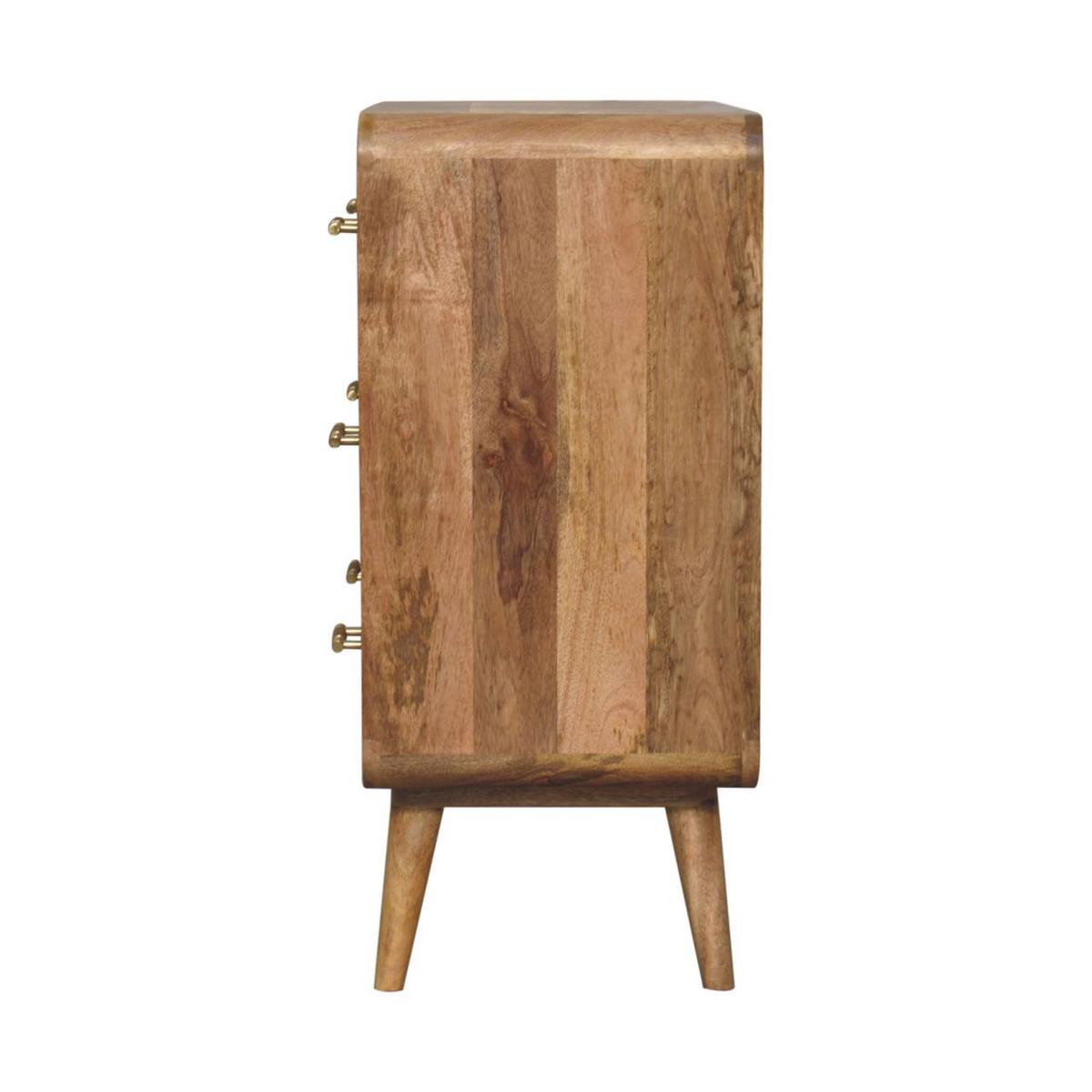 TRUHE Metropolitan 3-Schublade, Nordische Beine, Beige - Beige/Messingfarben, Holz/Metall (70/79/35cm) - Artisan Furniture