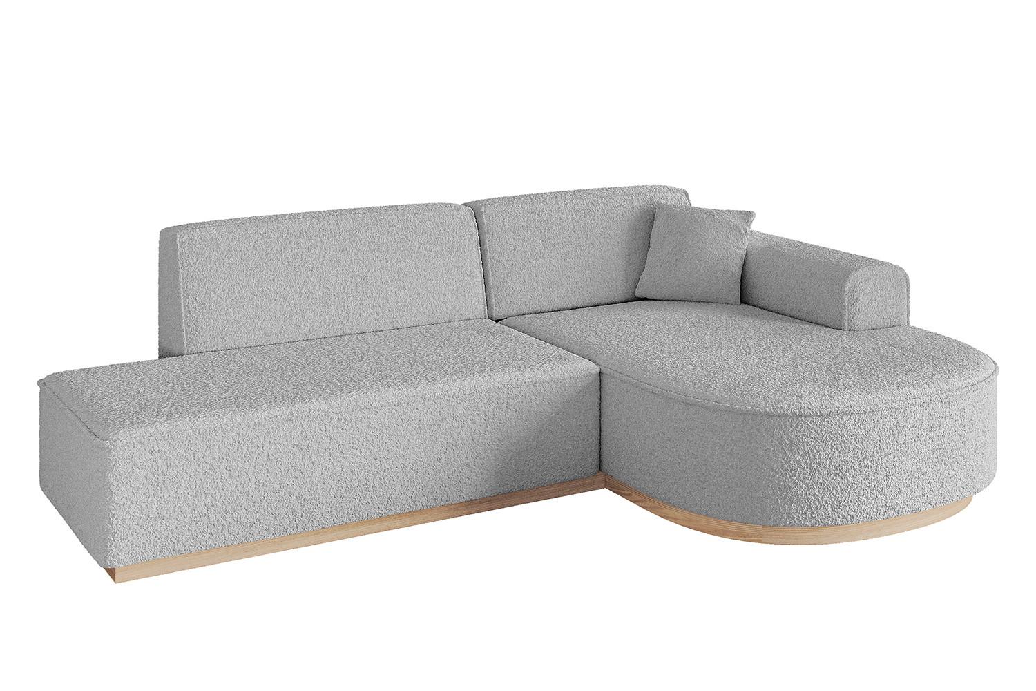 ECKSOFA Ottomane Rechts ARRIO-L1 - 243x171x83 cm Hellgrau - Hellgrau, Holzwerkstoff/Textil (243/171cm) - ALTDECOR