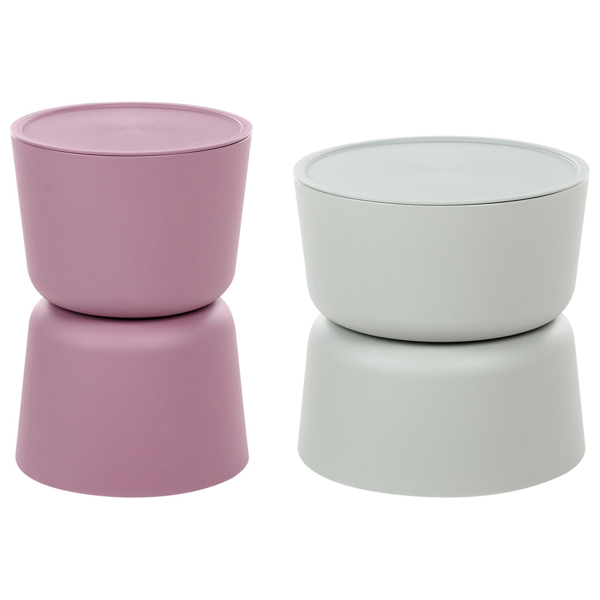 BEISTELLTISCH 2er-Set mit Stauraum 32/40 cm Purpur Grün - Lila, Kunststoff (32/32/46cm) - Beliani