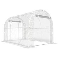 FOLIENGEWÄCHSHAUS mit Rolltor Stahl PE Transparent - Transparent, Metall (195/195/295cm) - Outsunny