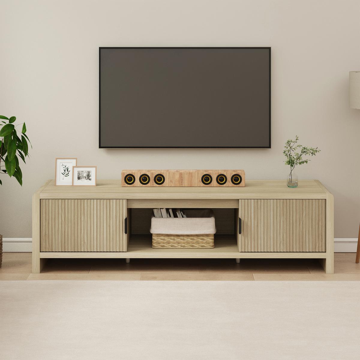 FERNSEHSCHRANK Lukkodso - Eichefarben, Holzwerkstoff (150/40/40cm) - [en.casa]