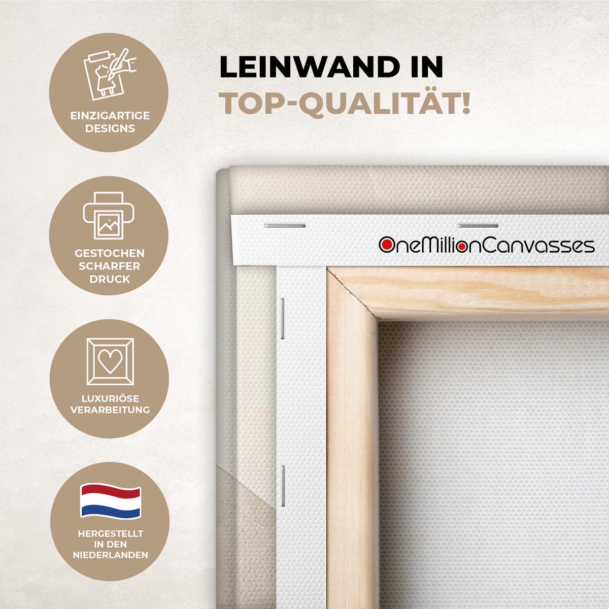 LEINWANDBILD Beige - Natur - Abstrakt - Modern Gemälde 60x40 cm - Beige, Textil (60/40cm) - MuchoWow