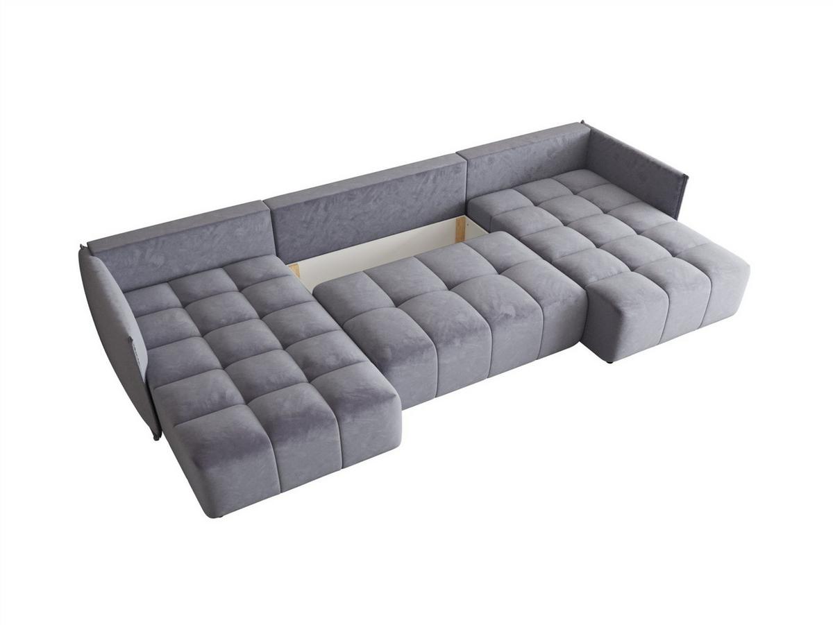 WOHNLANDSCHAFT Treviso - Hellblau, Holzwerkstoff/Textil (342/88/185cm) - Fun Möbel