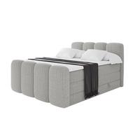 BOXBETT mit Matratze H3|H4 und Lattenrost - NINA-Z KING - 160x200 cm Aragon - Hellgrau - Hellgrau, Holzwerkstoff (160/200cm)