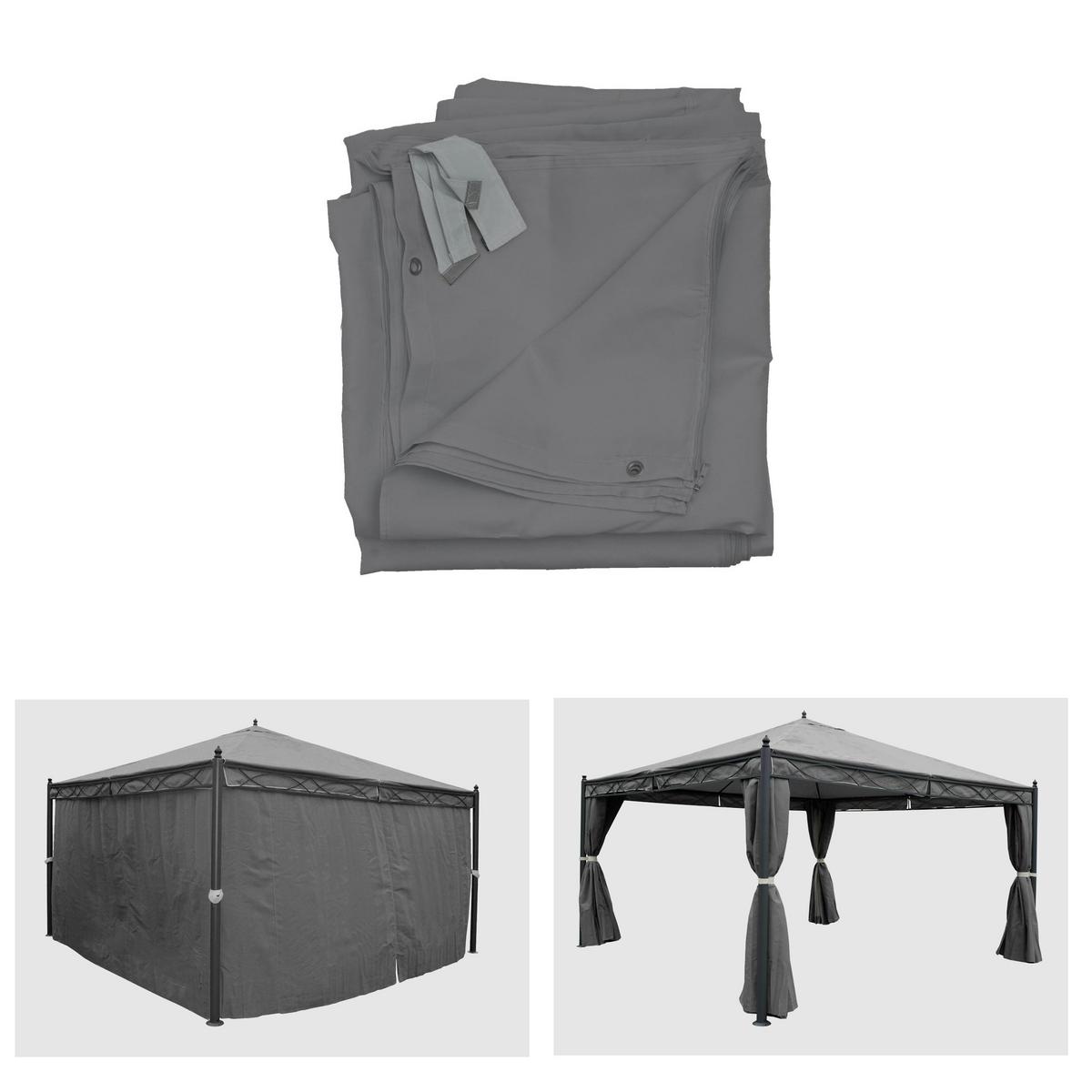 SEITENWAND PERGOLA CALPE Grau - Grau, Textil (383/205/1cm) - MCW