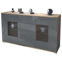 SIDEBOARD Grömitz Grau Hochglanz - Grau, Holzwerkstoff (138.5/75.5/35cm) - Vladon