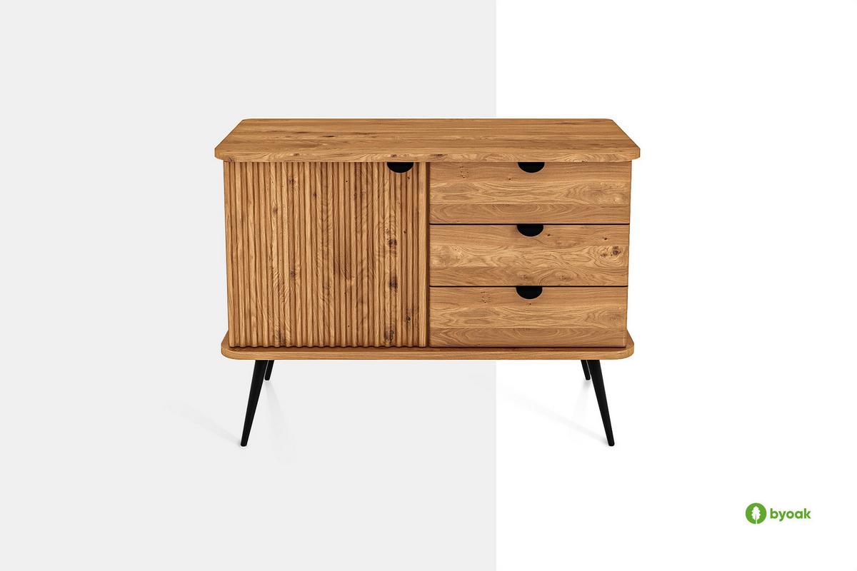 KOMMODE LINA - Wildeiche, Holz (97/72/46cm) - byoak