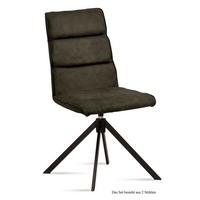 ESSZIMMERSTUHL drehbar (2er-Set) Deedea 47x92x60 Schwarz/Khaki - Dunkelgrün/Schwarz, Kunststoff (60/92/47cm) - 58aufmkessel