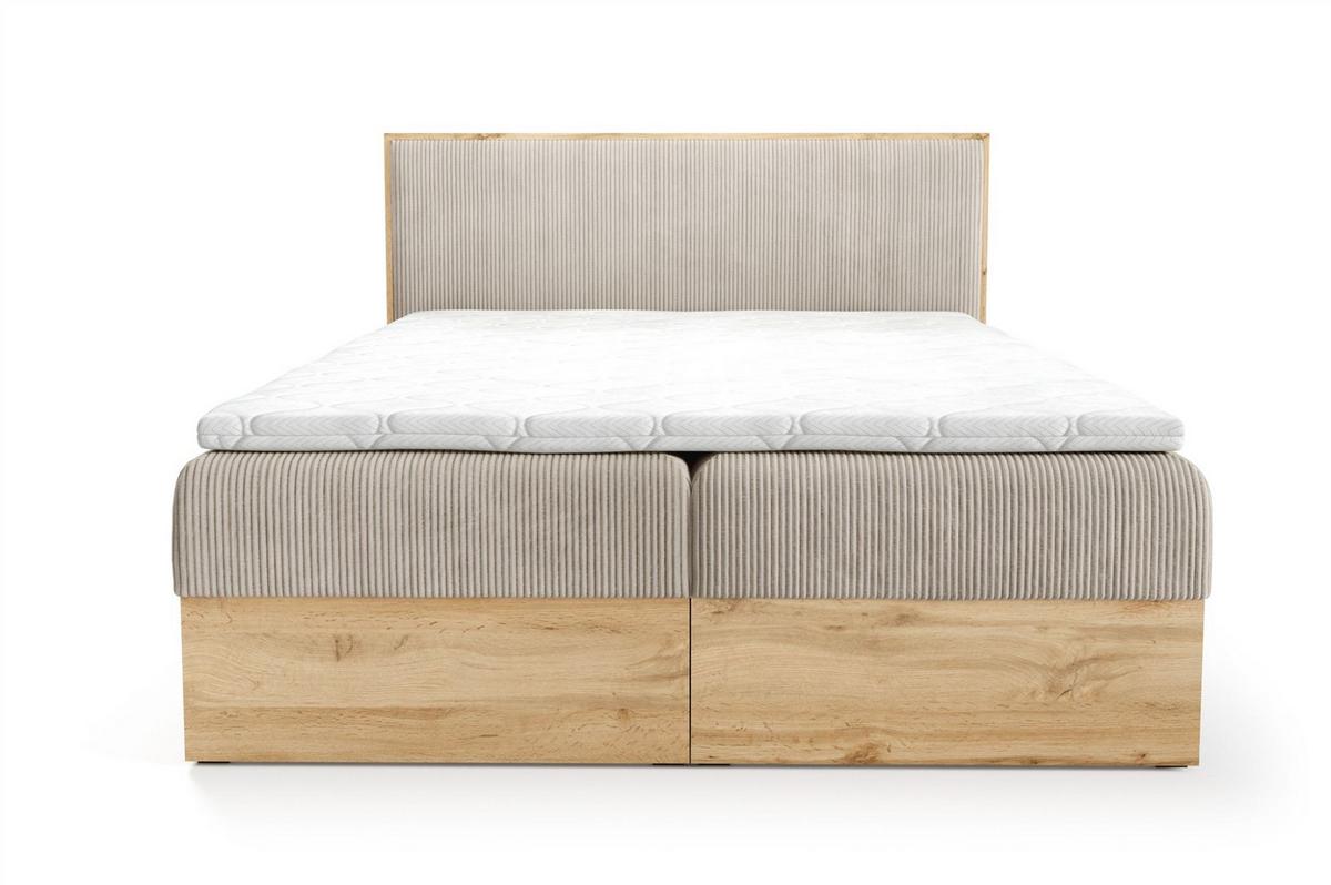 BOXBETT Roland Premium - Grau, Holzwerkstoff/Textil (200/220cm) - Fun Möbel