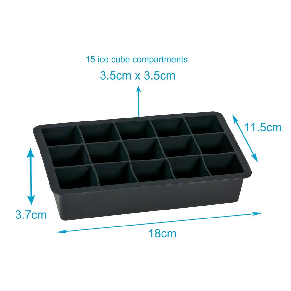 EISWÜRFELFORM - Schwarz, Kunststoff (11/3.5/18cm) - Intirilife