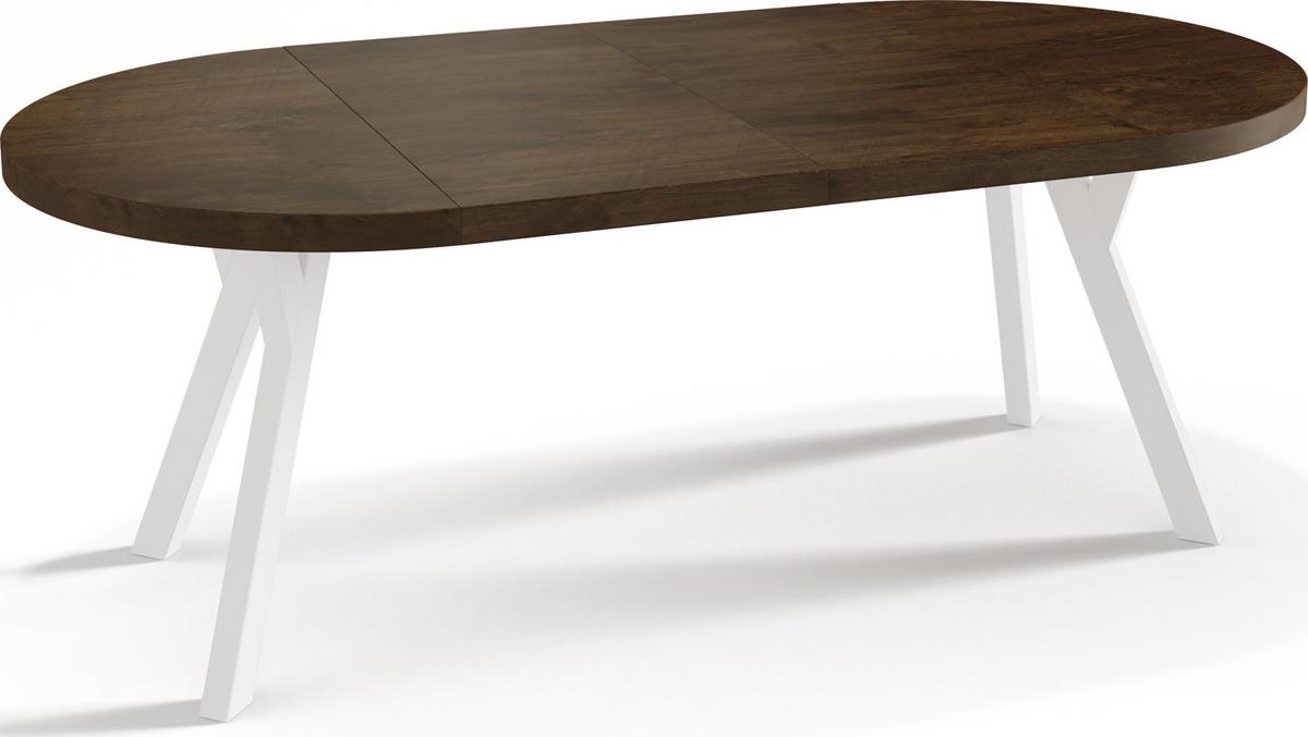 ESSTISCH Twixy runder ausziehbarer, Lefkas Eiche 100-200/100/76 cm - Alteiche/Weiß, Holz/Holzwerkstoff (100/200/76cm) - WFL GROUP
