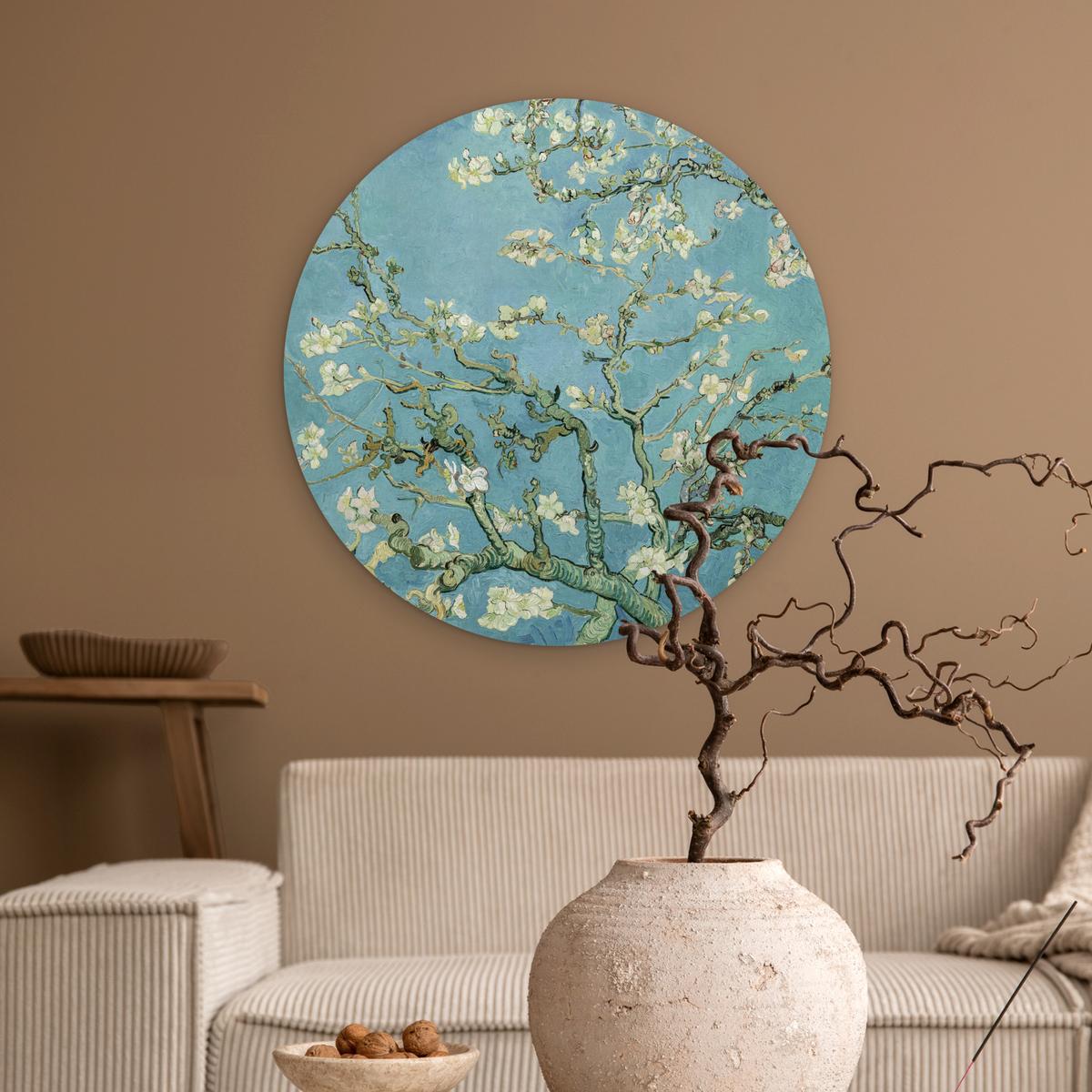 WANDBILD Van Gogh - Mandelblüte - Alte Meister - Kunst - Vintage Wanddeko Schlafzimmer 60x60 cm - Pastellblau, Kunststoff (60/60cm) - MuchoWow