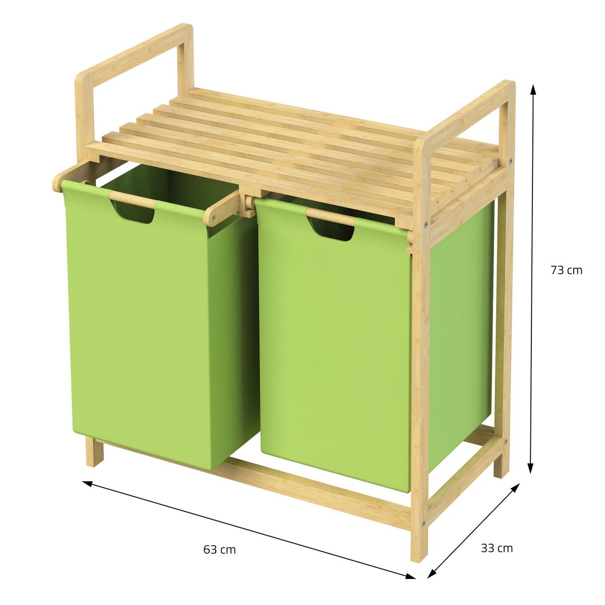 WÄSCHEKORB - Olivgrün, Holz (33/73/63cm) - ML-DESIGN