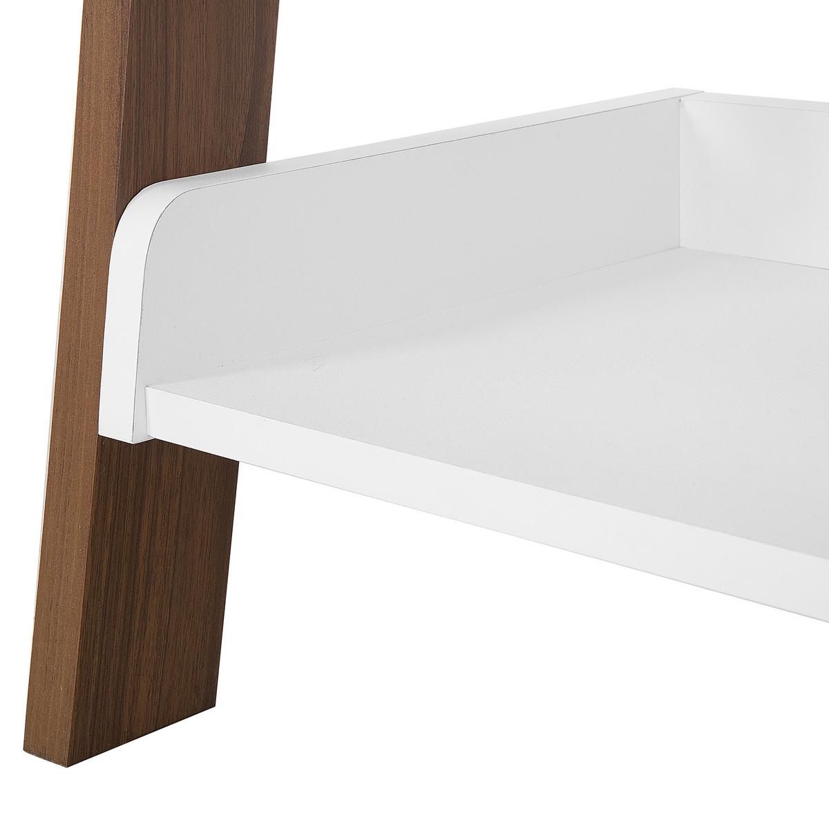 BÜCHERREGAL 5 Fächer Braun/Weiß Mobile Duo - Weiß, Holzwerkstoff (45/166/36cm) - Beliani