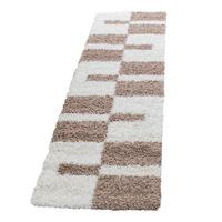 HOCHFLORTEPPICH WERFEN, kariert, Beige, 80 x 250 cm - Beige, Textil (80/250cm) - KADIMA DESIGN