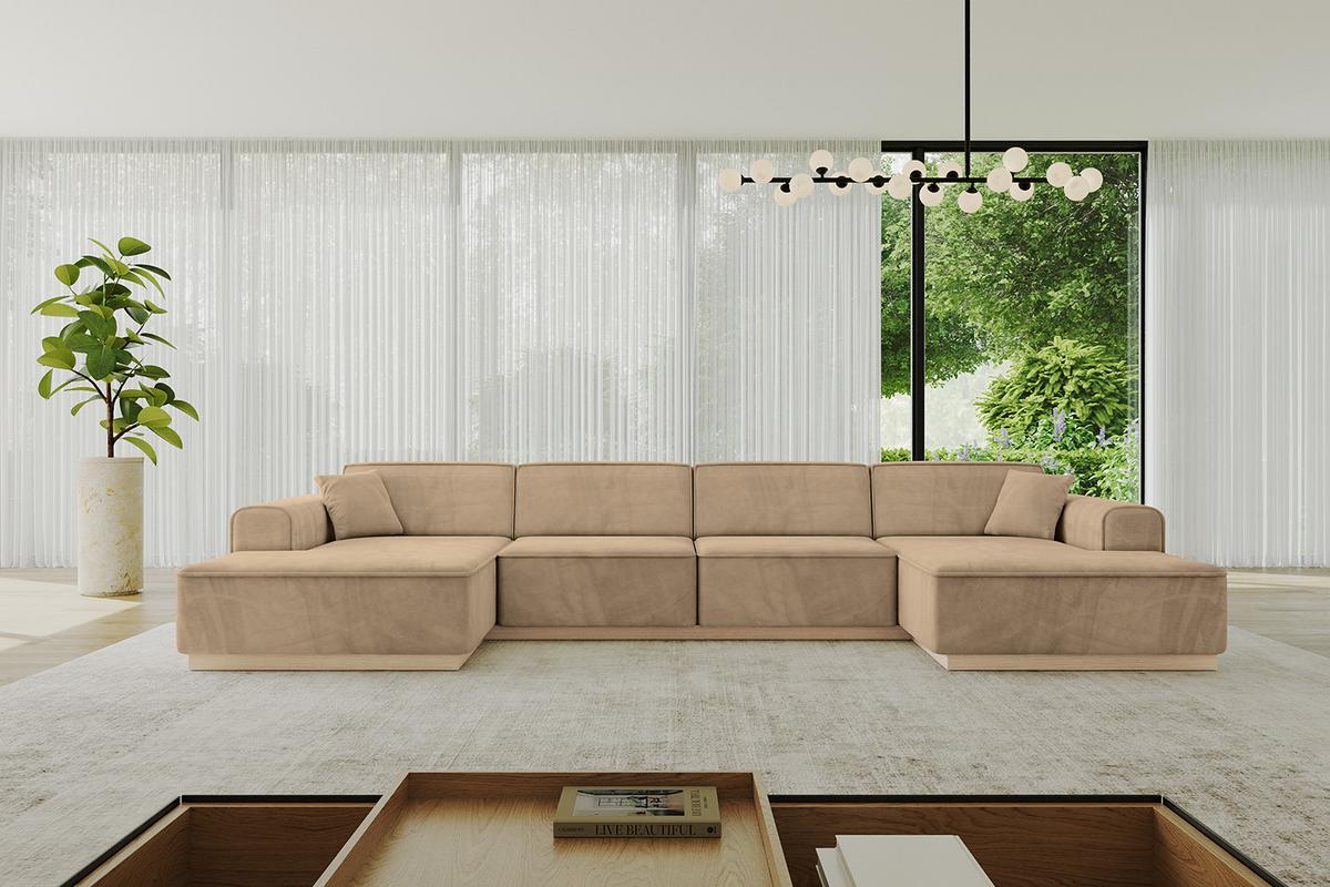 WOHNLANDSCHAFT IREA-U2 - 388x171x83 cm Beige - Beige, Holzwerkstoff/Textil (388/83/171cm) - ALTDECOR