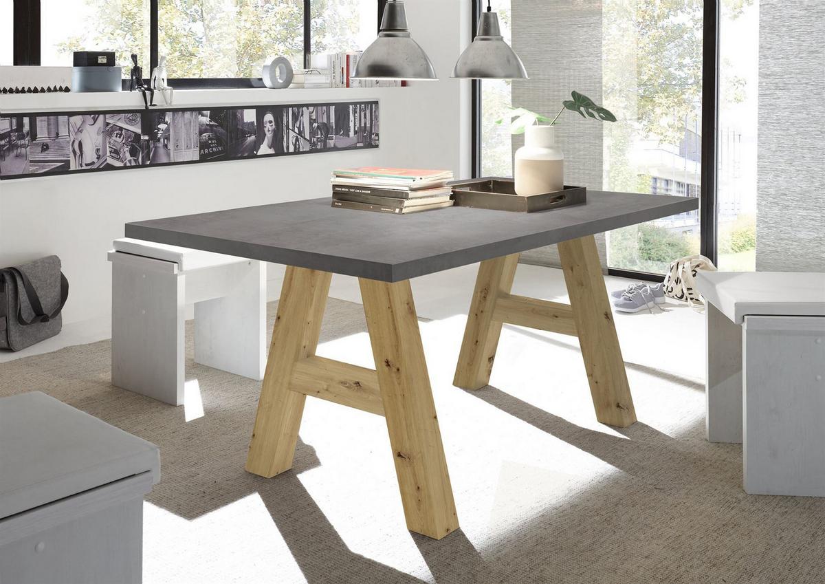 ESSZIMMERTISCH Elia 2 140 x 90 x 75 Esstisch Asteiche/Graphit - Grau, Holz (140/90/75cm) - 58aufmkessel