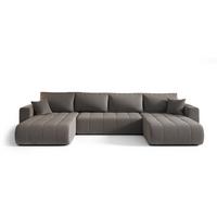 WOHNLANDSCHAFT Camila In Wind - Graubraun, Holzwerkstoff/Textil (384/85/175cm) - Fun Möbel