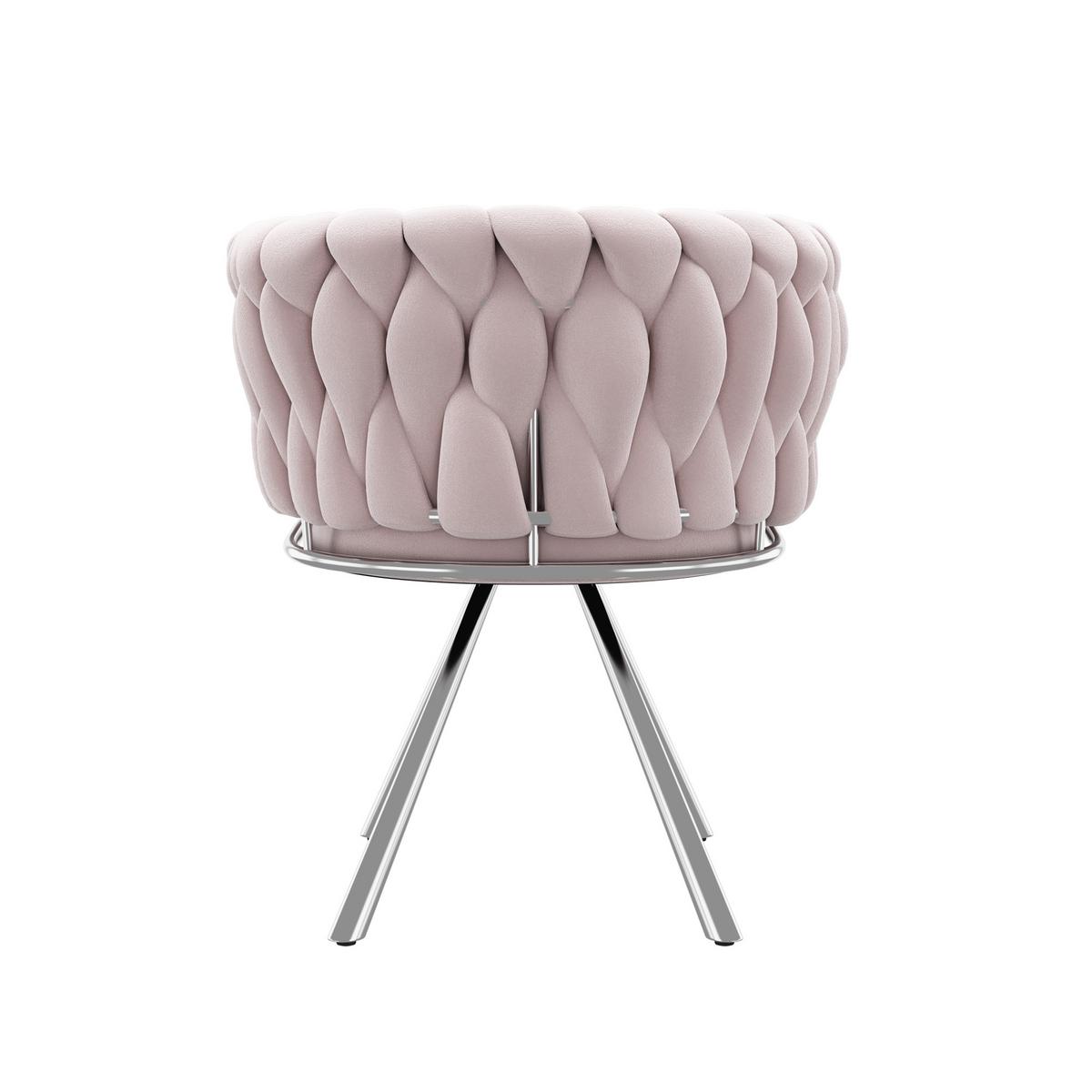 ESSZIMMERSTUHL 1St 360° Drehbar, Ergonomisch, Metallbeine - Pink, Textil/Metall (59/72/54cm) - Urban Meuble
