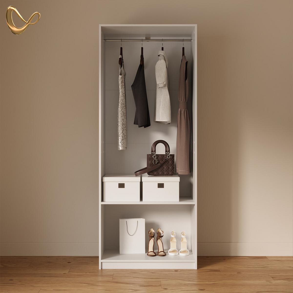 KLEIDERSCHRANK Trento Weiß - Weiß, Holzwerkstoff (80/200/50cm) - Livinity®