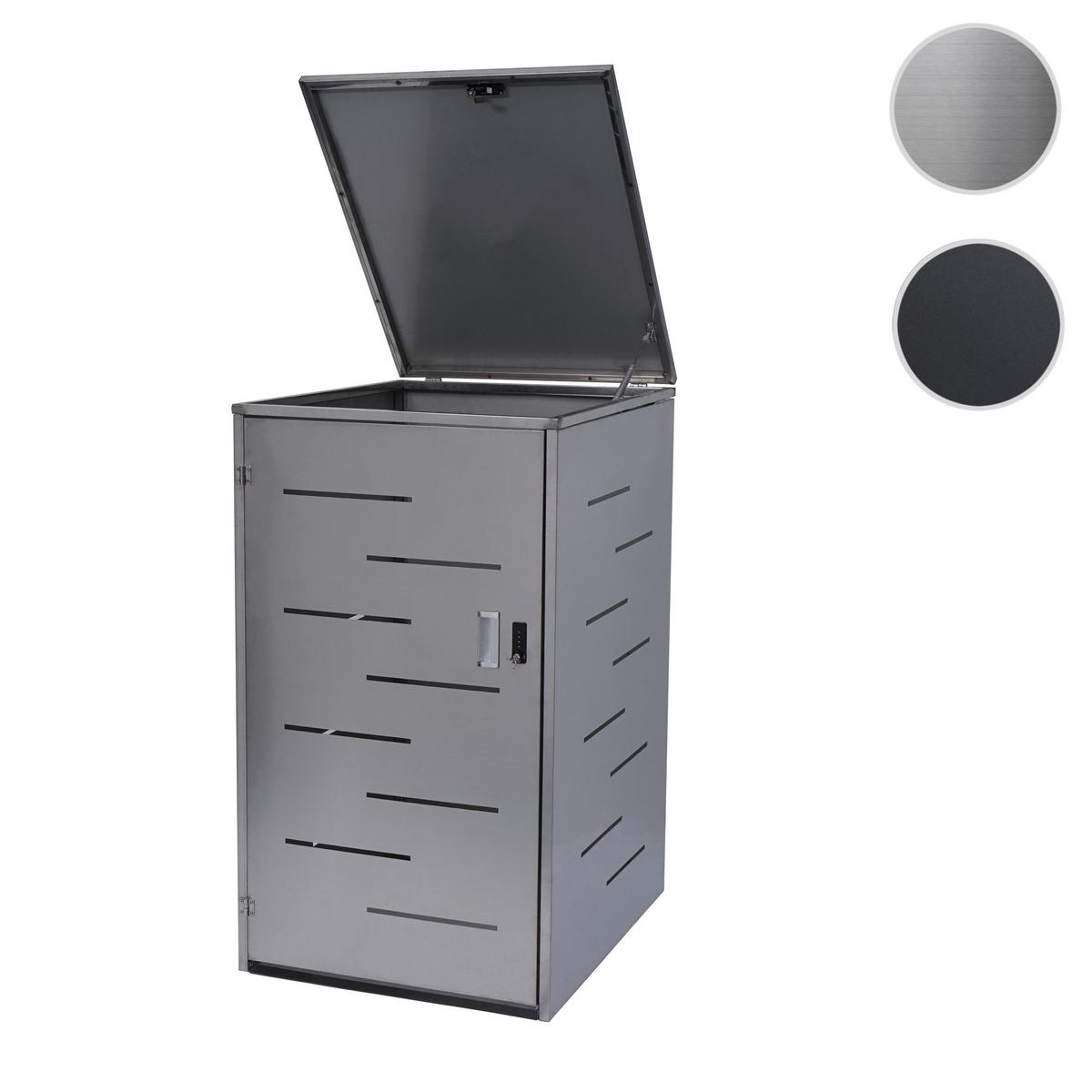 1ER-/2ER-MÜLLTONNENVERKLEIDUNG Silber - Silberfarben, Metall (71/116/98cm) - MCW