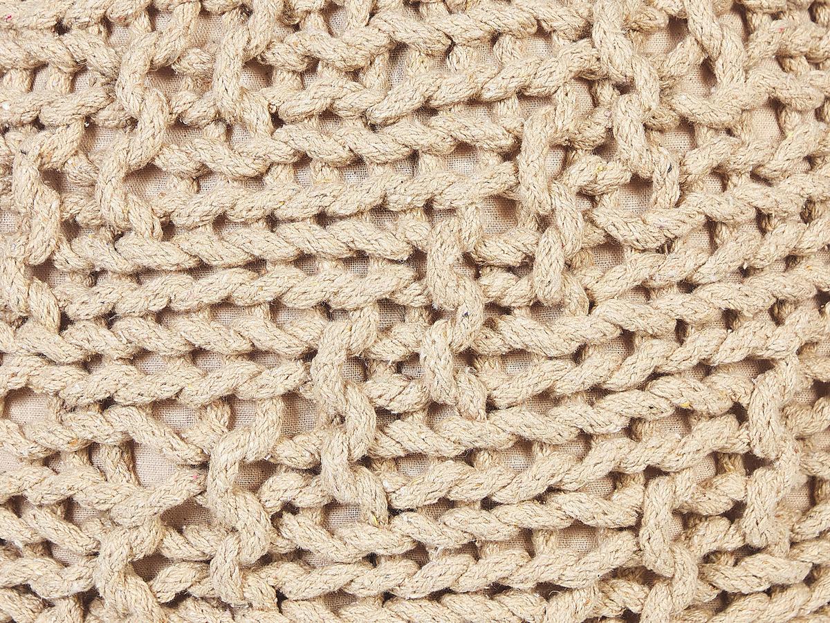 POUF Priene 50/50/35 cm - Beige, Naturmaterialien/Textil (50/35/50cm) - Beliani