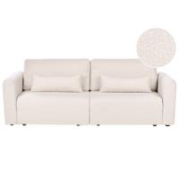 SCHLAFSOFA 3-Sitzer Bouclé Hellbeige mit Stauraum Vaxholm - Beige, Textil (232/86/87cm) - Beliani