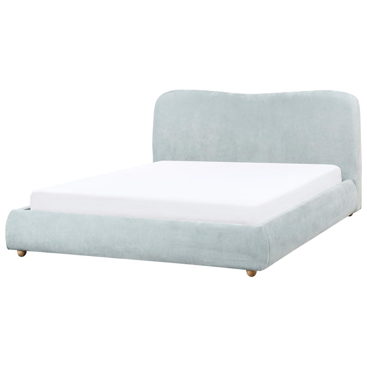 BETT mit Stauraum 160x200 cm Blau Blagnac - Hellblau, Textil (160/200cm) - Beliani