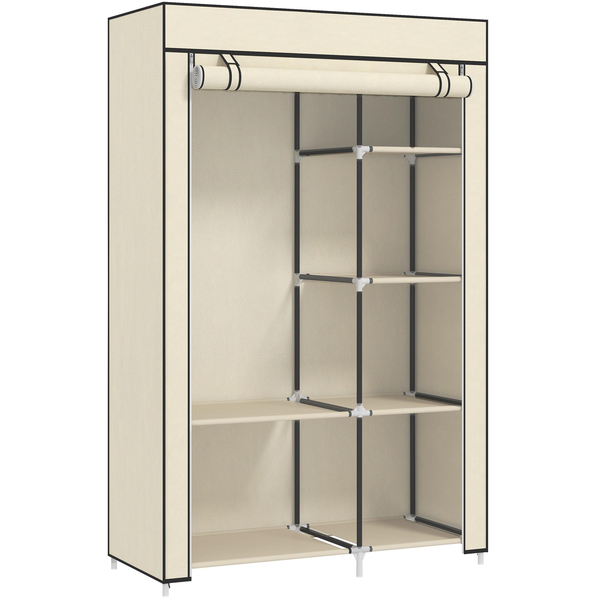 KLEIDERSCHRANK, Stoffschrank, Creme - Creme, Metall (43/162.5/103cm) - HOMCOM
