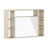 SCHREIBTISCH Sonoma Eiche, Weiß Hochglanz 94/62/62 - Weiß Hochglanz/Sonoma Eiche, Holzwerkstoff (90/50/62cm) - RAUMHIRSCH FURNITURE