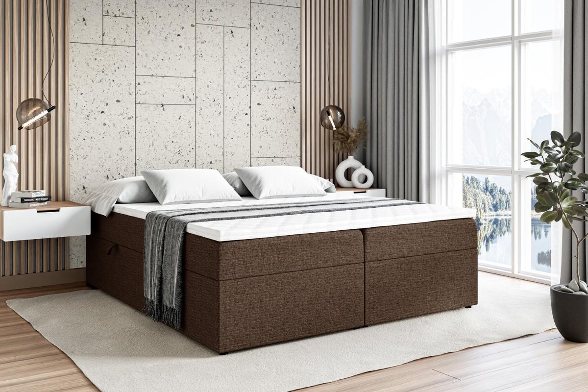 BOXBETT mit H3-Matratze und Lattenrost - MARCE BW - 140x200 Braun - Braun, Holzwerkstoff (140/200cm) - ALTDECOR